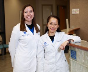 Audiologists Haley M. Nichols, AuD, CCC-A and Yawen Jiang, AuD, CCC-A