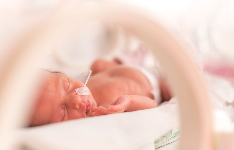 An infant in the NICU