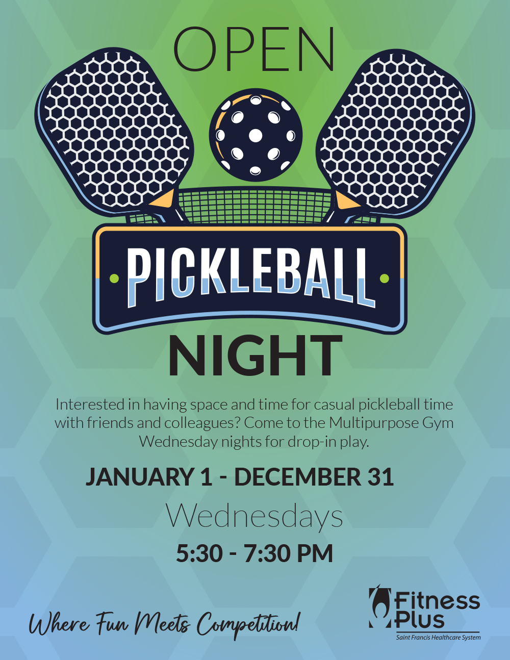 Fitness Plus Open Pickleball Night