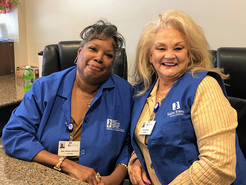 Saint Francis Volunteers Rae Shaw-Johnson and Carla Young