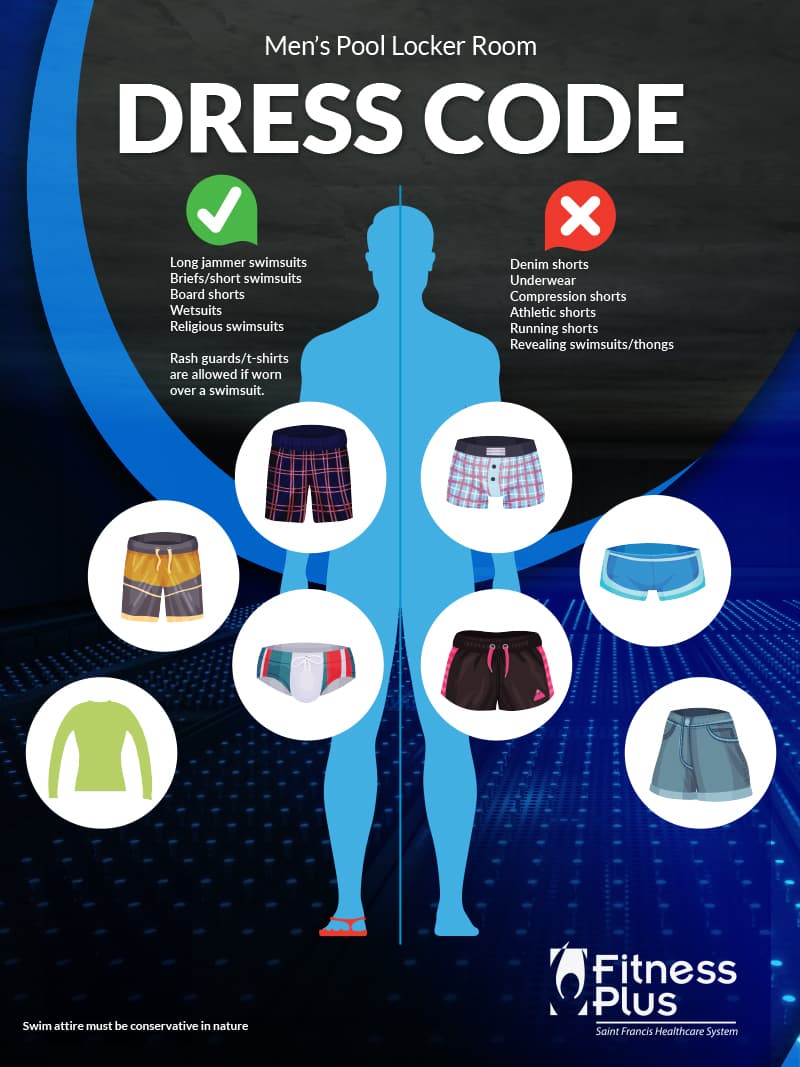 Fitness Plus Pool Locker Room Dress Code for Men