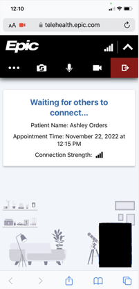 Step 4 in the MyChart mobile app, showing pending connection to provder