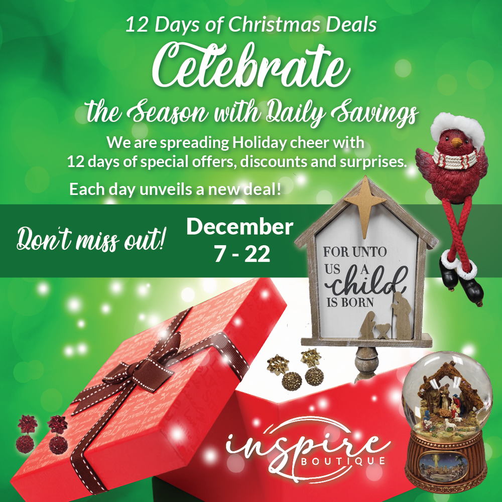 Inspire Boutique 12 Days of Christmas Deals