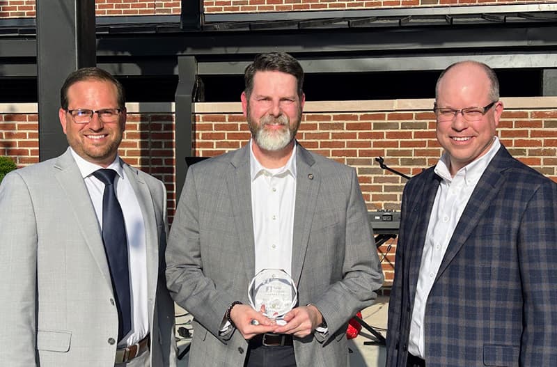 Todd Marchi, Saint Francis Foundation Board President; Gary Howard Jr, Commerce Bank Vice President of Business Banking; Justin Davison, Saint Francis President and CEO