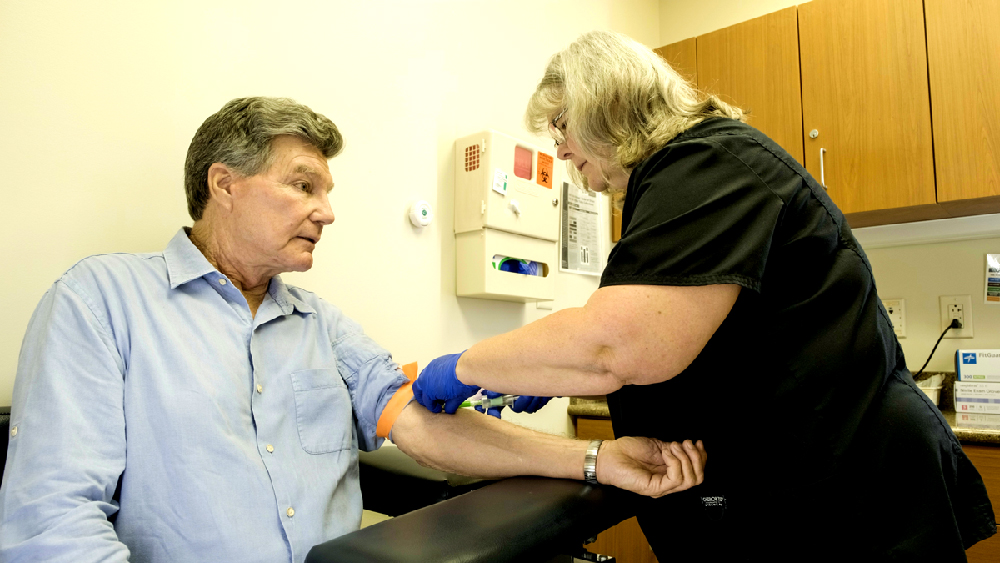 A patient getting blood drawn