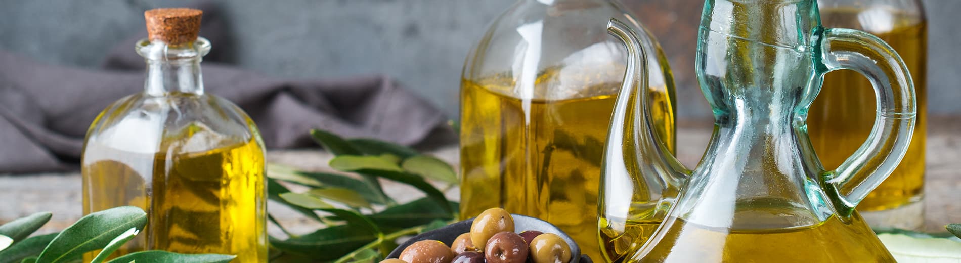 Bottles of olive oil